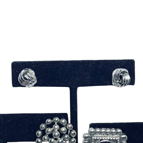 Lot Of 5 Silver Tone Pierced Earrings (5616) - Picture 2 of 6